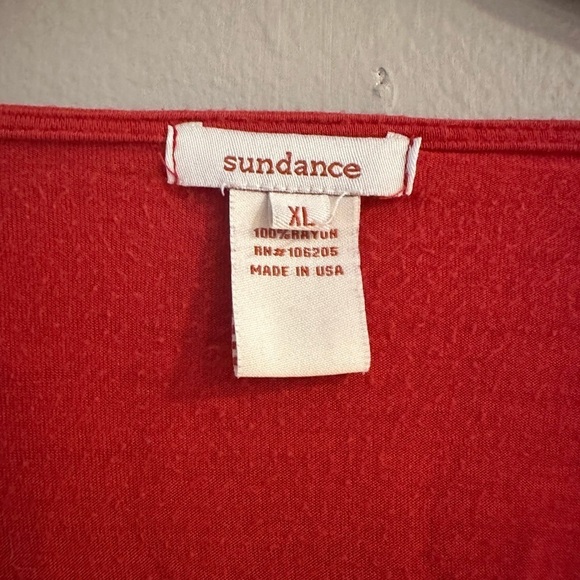Sundance Red Rayon Blouse Size XL - Picture 2 of 10